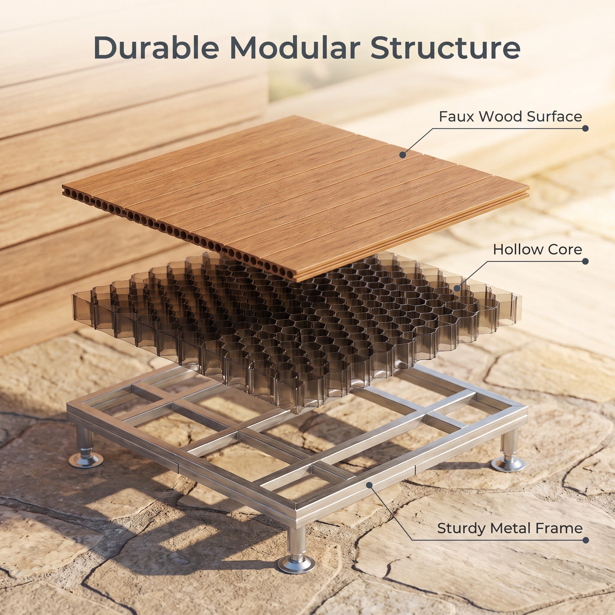 Adjustable Support WPC Deck Tiles