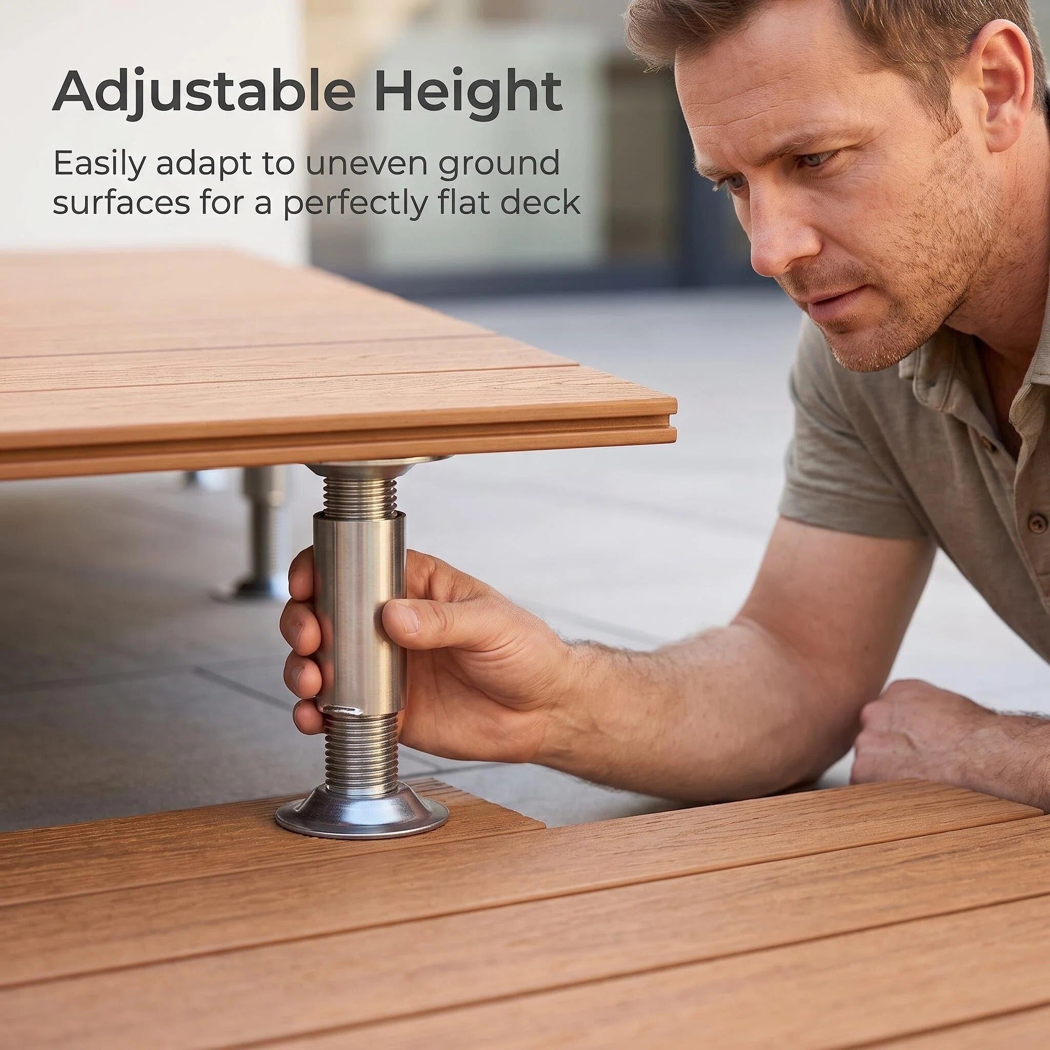 Adjustable Support WPC Deck Tiles