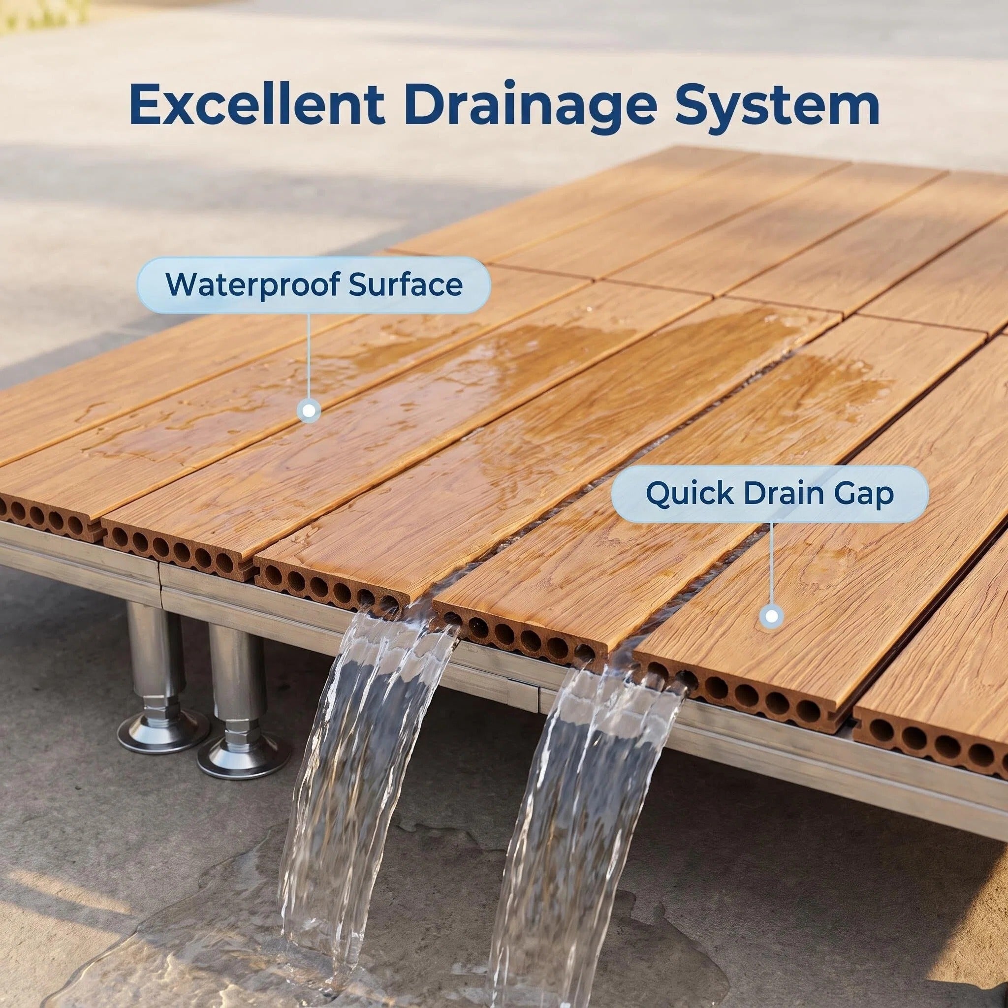 Adjustable Support WPC Deck Tiles
