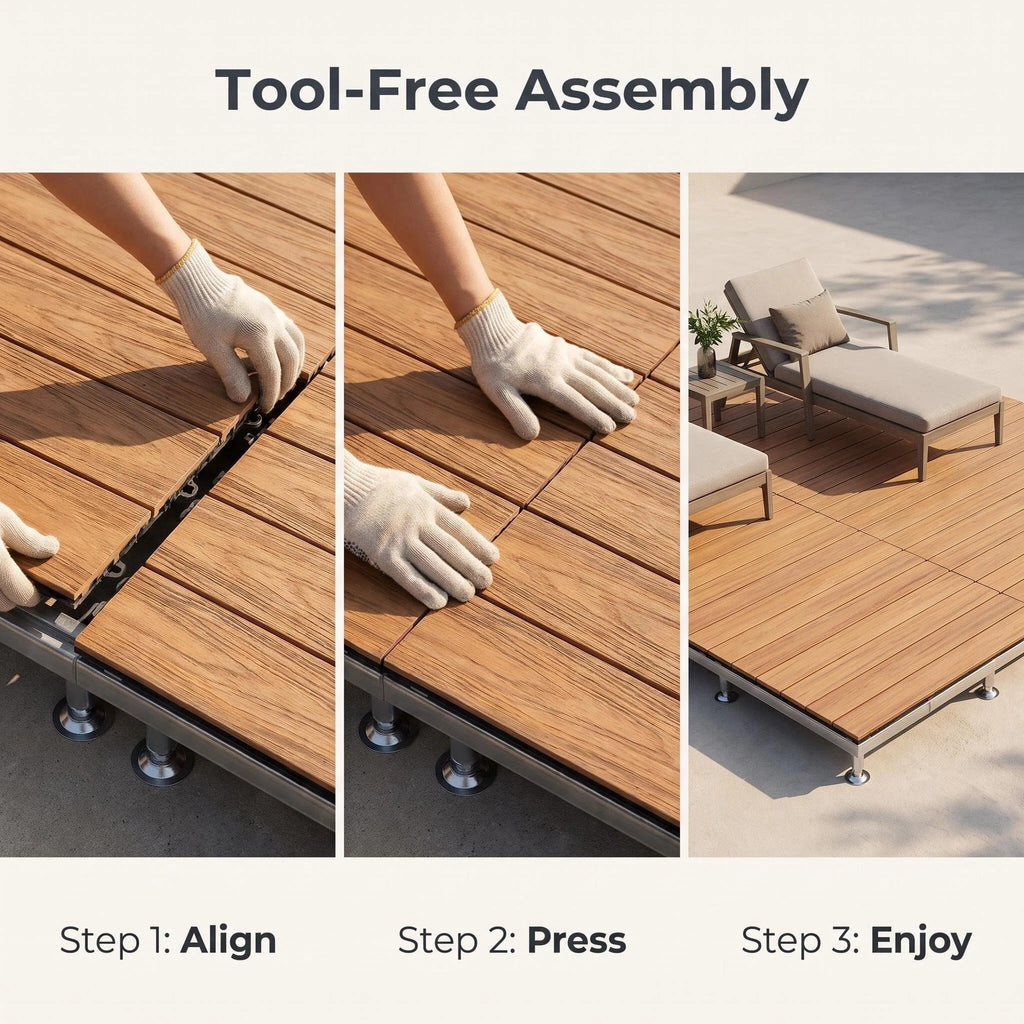 Adjustable Support WPC Deck Tiles