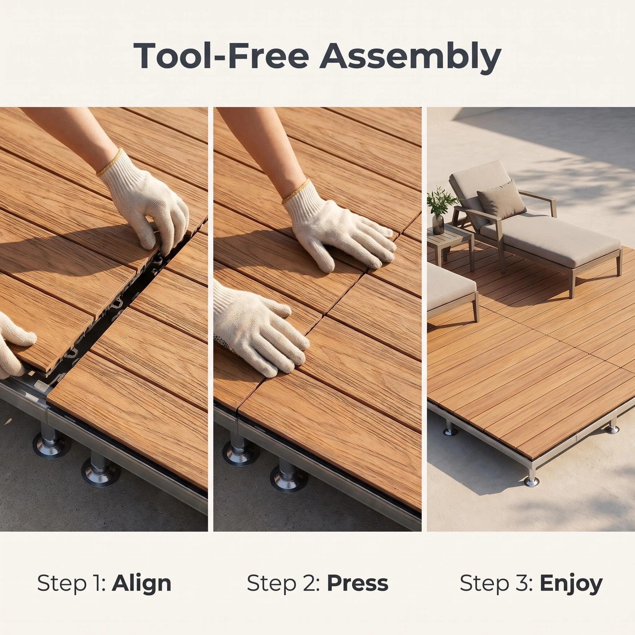 Adjustable Support WPC Deck Tiles